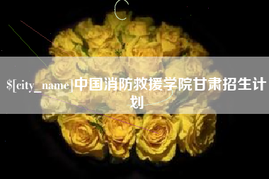 中山中国消防救援学院甘肃招生计划