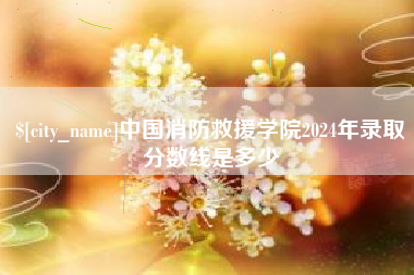 中山中国消防救援学院2024年录取分数线是多少