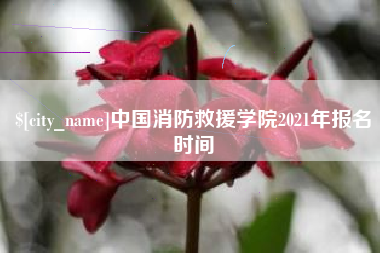 中山中国消防救援学院2021年报名时间