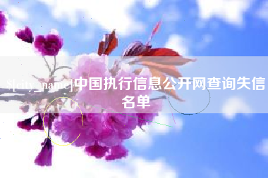 中山中国执行信息公开网查询失信名单