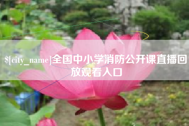 中山全国中小学消防公开课直播回放观看入口