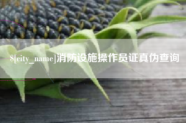 中山消防设施操作员证真伪查询