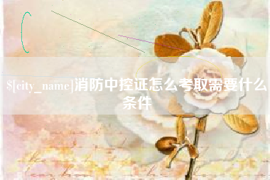 中山消防中控证怎么考取需要什么条件