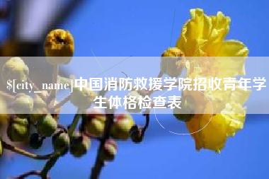 中山中国消防救援学院招收青年学生体格检查表
